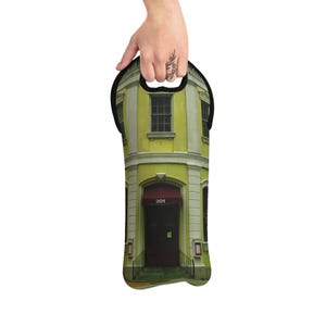 New Orleans Architecture Wine Tote Bag Stylish Gift for Wine Lovers, Reusable Picnic Bag, Eco-Friendly, Accessory, Vineyard Outing Must-Have