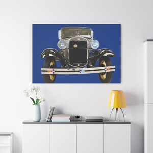 Vintage Car Wall Art Canvas Print, Retro Car Decor, Gift for Car Enthusiasts, Living Room Wall Art, Classic Car Home Decor