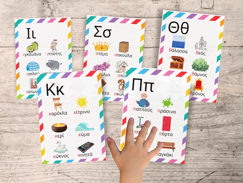 Greek Alphabet Flashcards | Greek Letters With Pictures | Printable ...