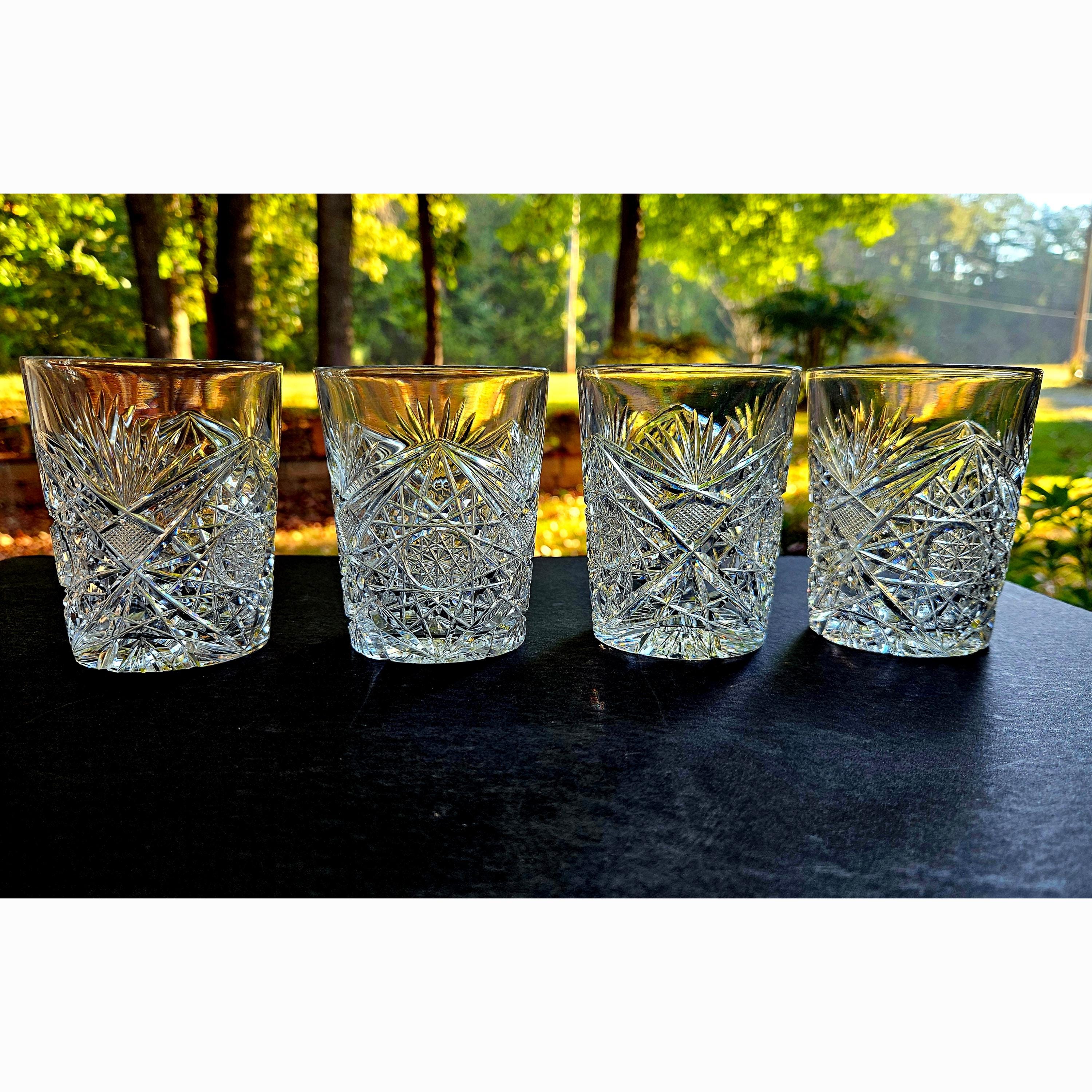 Antique Lead Crystal Whisky Glasses - Etsy