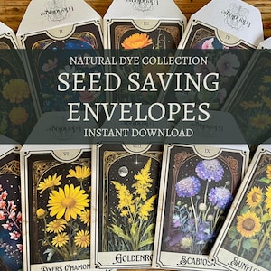 10 modèles de paquets de graines imprimables, collection de colorants naturels / Enveloppes de conservation de graines imprimables / Enveloppes de graines pour cartes de tarot / Cadeau pour jardiniers