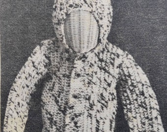 Knitting Pattern for a Child's Bulky Hooded Cardigan, PDF Knitting Pattern