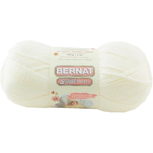 Antique White Bernat Softee Baby Yarn - Solids Antique White 30008 Baby Lightweight Yarn