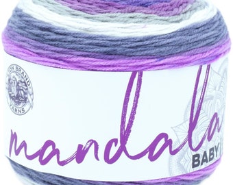 Variegated Purple, Lion Brand Mandala Baby Yarn, Magic Moon 526-210 Baby Yarn