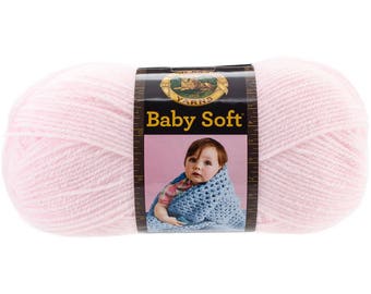Petal Pink Lion Brand Baby Soft Petal Pink  #104 Acrylic Yarn Baby Yarn