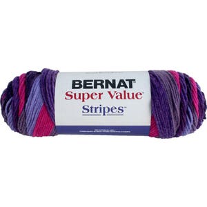 Single Ball Bernat Super Value Stripes Yarn 5 Ounce Jungle Green