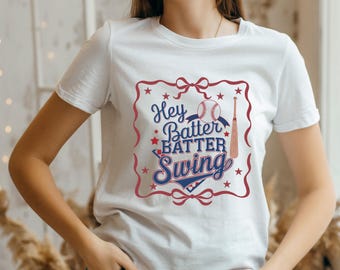 Retro Baseball Batter Batter Swing PNG, Checkered Baseball Coquette Png, Game Day Baseball Coquette Png, Baseball Mom Png,Baseball Shirt Png