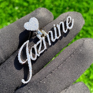 Colgante de letra personalizado con diamante moissanita VVS, plata 925, colgante de letra helado con moissanita VVS, colgante de moissanita VVS, regalo para ella y para él