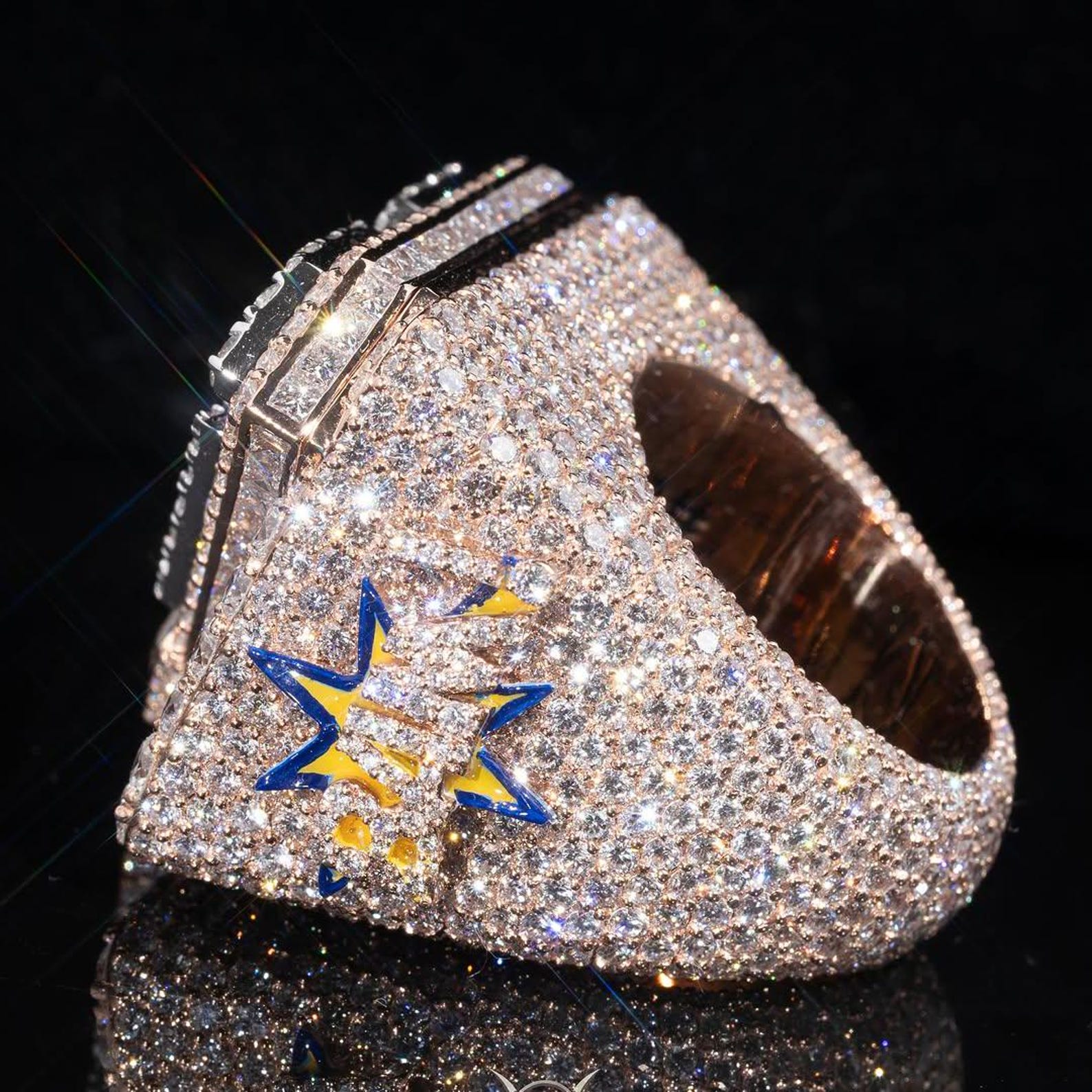 Men's Fully Iced Out Champion Ring Real VVS1 Moissanite Diamond ...