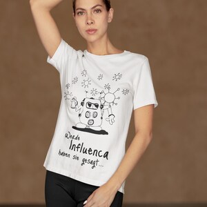 Srab Kleine Aliens "Werde Influenca haben sie gesagt" -  Premium Shirt Lustig Cool Witzig Comic Cartoon Kunstdruck Zeichnung Nerd Influencer