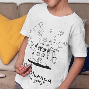 Srab Kleine Aliens "Werde Influenca haben sie gesagt" -  Kids Shirt Lustig Cool Witzig Comic Cartoon Kunstdruck Zeichnung Nerd Influencer