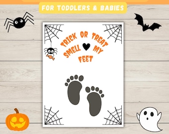 Halloween Footprint Craft - Trick Or Treat Smell My Feet Footprint Art - Digital Download