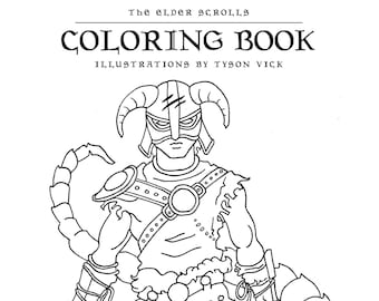 PDF DIGITAL Elder Scrolls Themed Coloring Book