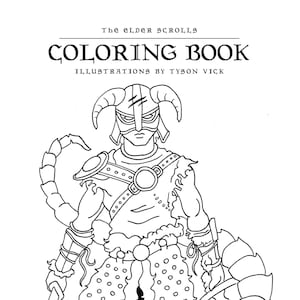 PDF DIGITAL Elder Scrolls Themed Coloring Book