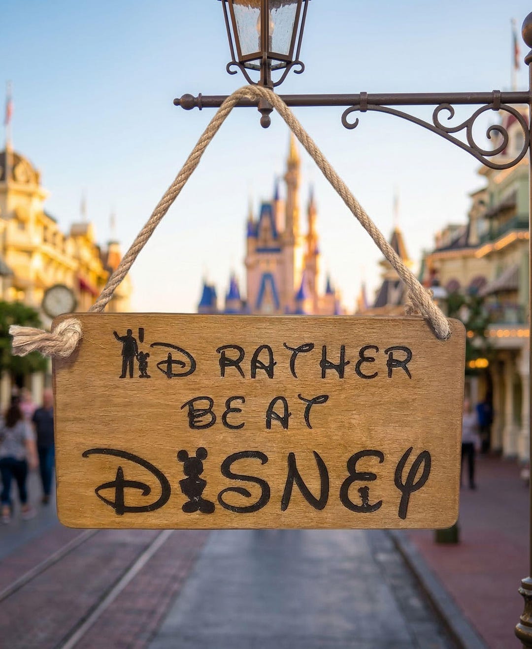 Disney Sign Double Sided Rustic Wood Plaque Personalised Theme Park ...