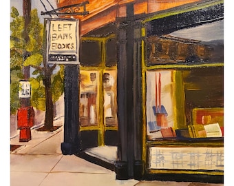 Left Bank Books, St. Louis Missouri -- oil on canvas paper PRINT