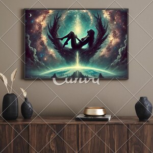 Mystical Egyptian Goddess Nut – Celestial Wall Art | Cosmic Egyptian Mythology Print