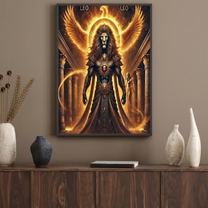 The Solar Pharaoh - Leo - Astro Occult Collection - Egyptian Mythology Poster Guided by Sekhmet
