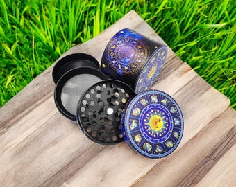 Astrology Metal Grinder - Birthday Gift Idea, Celestial Decor, 50MM