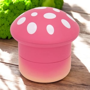 Mushroom grinder – Funny 4-Piece Tobacco & Spice Grinder – 50mm Metal Manual Grinder Red - Orange