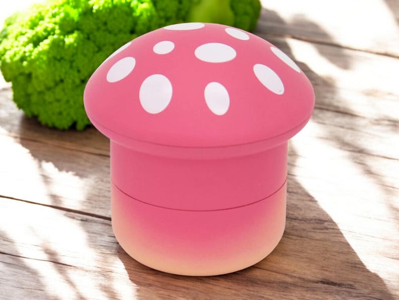 Mushroom grinder – Funny 4-Piece Tobacco & Spice Grinder – 50mm Metal Manual Grinder Red - Orange