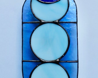 Triple Moon Goddess Vertical  in Blue