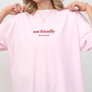 Comfort Colors® Not Friendly, Do Not Touch Shirt, Funny Humor Shirt, Sarcastic Shirt, Funny Quote Shirt, Sarcasm Tee, Trendy Shirt for Women
