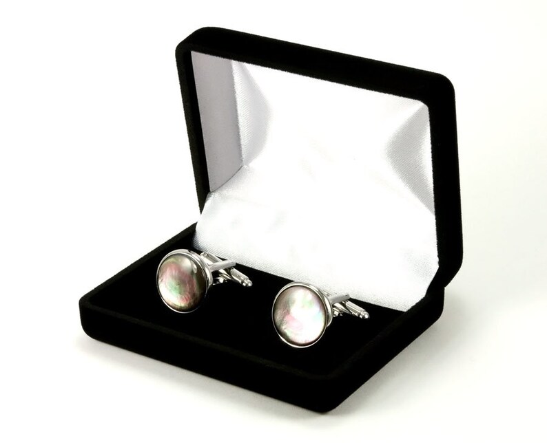 Black Mother of Pearl Cufflinks for Men Wedding Party Gift Etsy