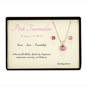 Birthstone necklace earring set