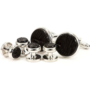 Kentucky Bourbon Barrel Cufflink Stud Set, Upcycled Whiskey Wood, Groomsmen Gift