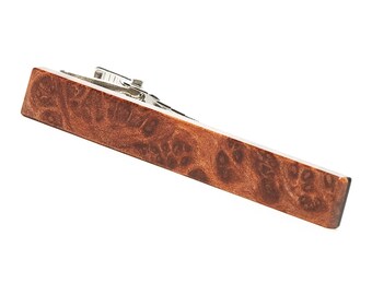 Redwood Burl Wood Tie Clip, One-of-a-Kind Wooden Tie Bar, California Gift