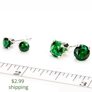 Birthstone post earrings