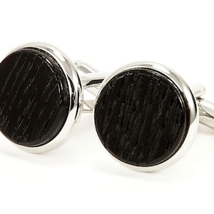 Kentucky Bourbon Whiskey Barrel Wood Cuff links, Silver Cufflinks Groomsmen Gift, 5th Anniversary Gift For Men, Whiskey Lovers Gift