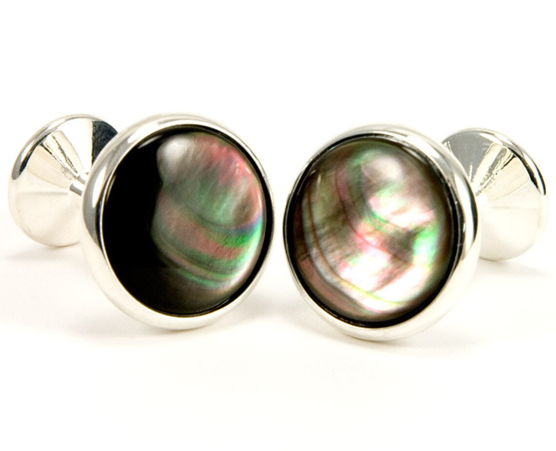 Black Mother of Pearl Cufflinks For Men Wedding Party Gift Etsy