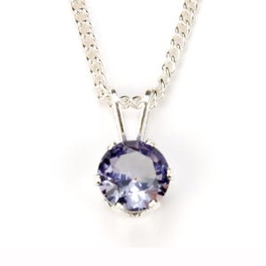 Alexandrite Necklace Gift, Birthstone Jewelry Gift For Women, Sterling Silver Pendant Necklace, June Birthstone, Color Changing Pink/Purple