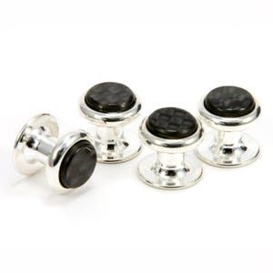 Carbon Fiber Tuxedo Studs For Men, Black Tuxedo Shirt Studs, Wedding Gift For Groom & Groomsmen, Men&#39;s Formal Accessories for Tuxedo