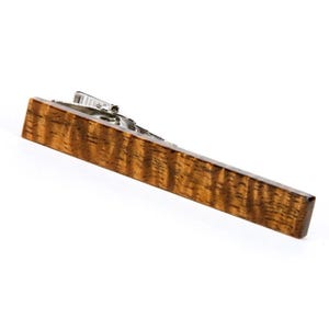 Handmade Hawaiian Koa Wood Tie Clip, 5th Anniversary Gift