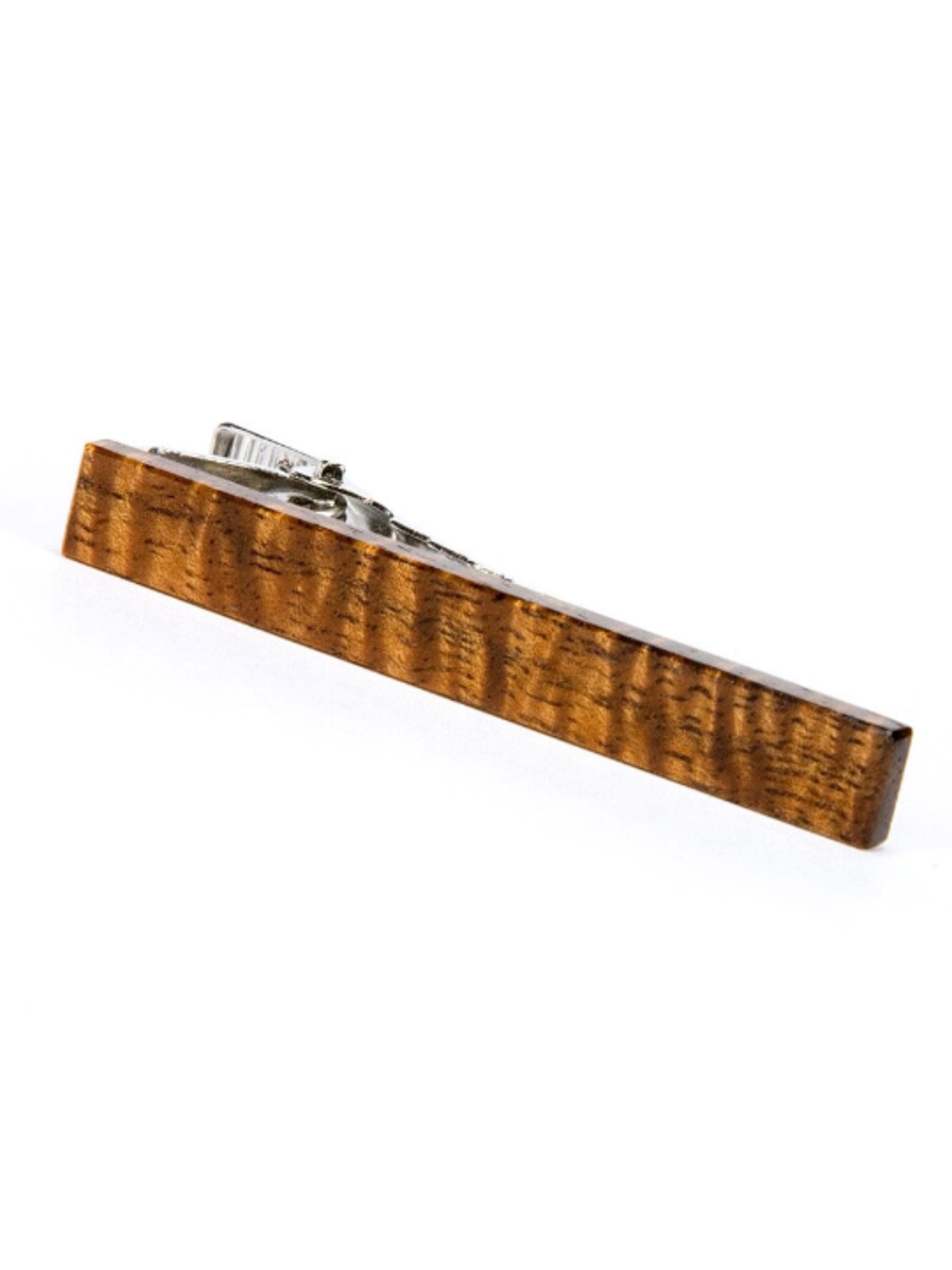 Handmade Hawaiian Koa Wood Tie Clip, 5th Anniversary Gift