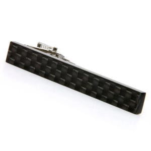 Black Carbon Fiber Tie Bar Gift For Dad, Mens Jewelry Accessory Gift For Husband, Carbon Fiber Gift For Groom, Groomsmen, Best Man