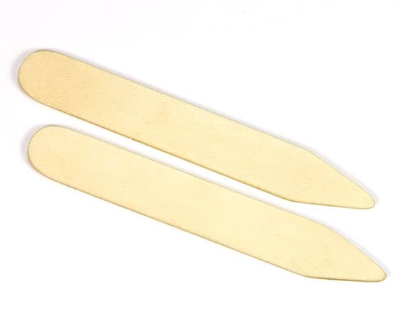 MODERN GOODS SHOP Stainless Steel Collar Stays With Laser Engraved Wreath Design Made In USA 2.5 Inch Metal Collar Stiffeners