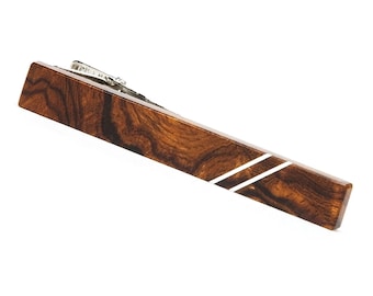 Ironwood Silver Inlay Tie Bar, Gift For Him, Southwest Jewelry