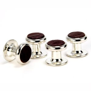 Tuxedo Studs For Men, Wine Barrel Wooden Staves Tuxedo Shirt Studs, Silver Tuxedo Studs Gift For Men, Wedding Gift For Groom / Groomsmen