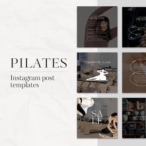 55 Pilates post templates, pilates instructor, wellness posts