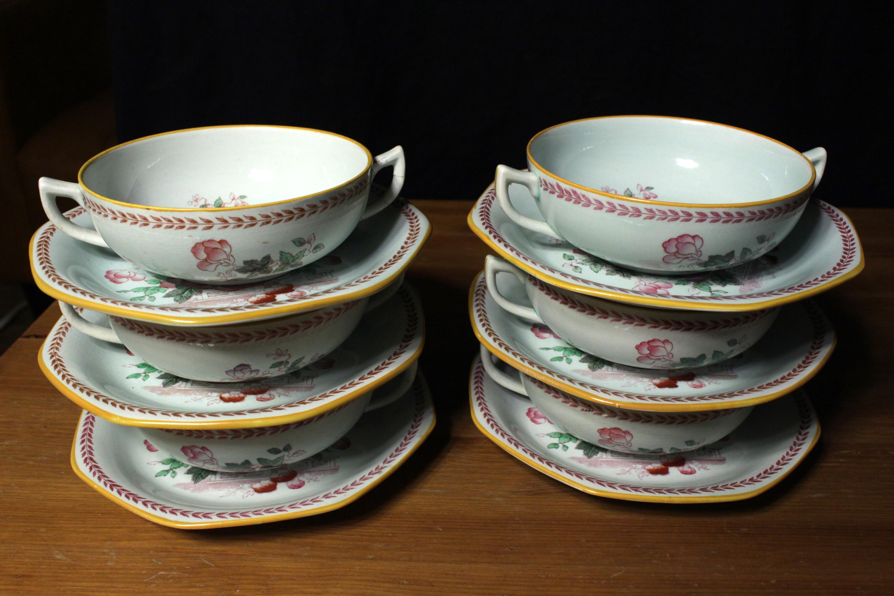 1920s Adams England Calyx Ware Metz Pattern Full Dinner Service for 6 ...