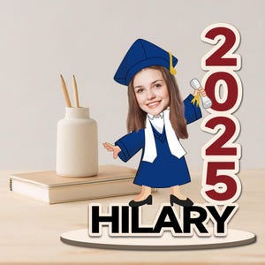 Placa de madeira com foto de rosto personalizada, presente de formatura, presente personalizado, turma de 2025, lembrança de formatura, decoração de formatura, presente memorial