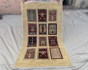 Afghan Bakhtiari Rug, 5.0 x 3.1 ft Hand-Knotted Wool Carpet, Aina Rug, Handmade Area Rug, Four Season Rug, Oriental Home Decor