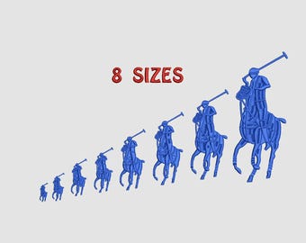 Polo Horse Embroidery Design | Multi Size Machine Embroidery File