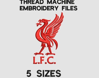 Liverpool FC Embroidery Design - LFC Thread Embroidery Pattern - 5 Sizes - Instant Download