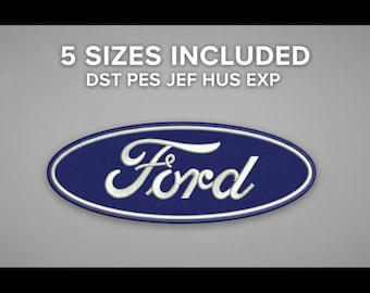 Ford Logo Embroidery File | Automotive Brand Machine Embroidery Design | Instant Download