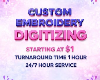 Custom Embroidery Digitizing Service: Logo, Image to DST, PES, JEF Files